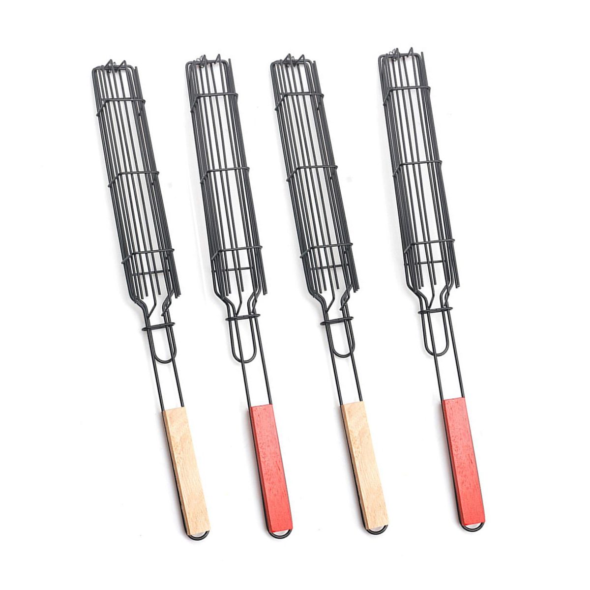 Grilling Basket Kabob Skewers Non-Stick Kabob Grilling Baskets - BBQ Grill Fish, Vegetable, Onion, Barbecue Sausage Cage