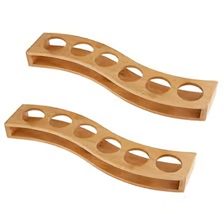 1 Piece - Bamboo 6-hole Cup Rack Cup Stand For Small Wine Glasses - Brown