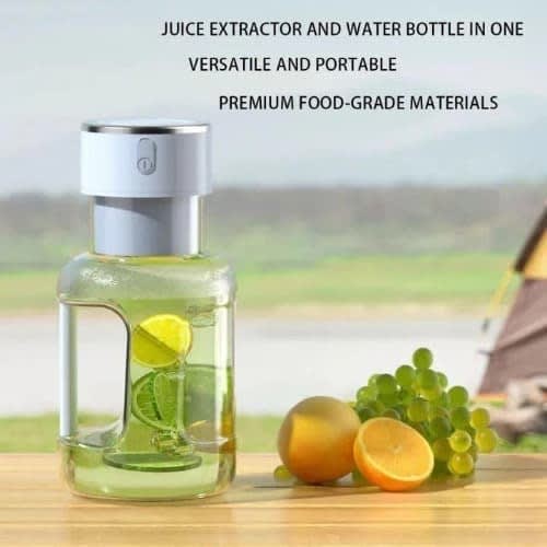 Rechargeable Cordless Juicer With Straw - 8 Blade - 1600ml -blue
