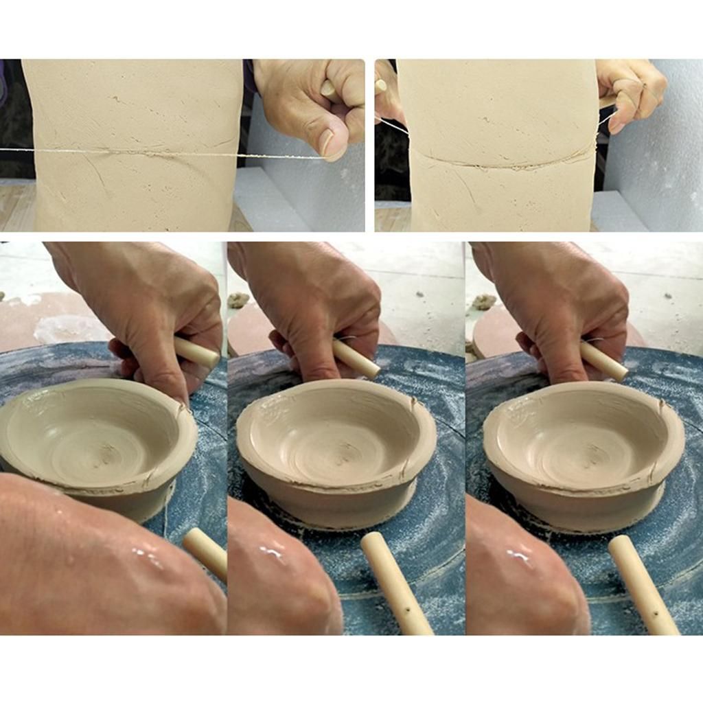 Wooden Handle Steel Wire Clay Cutter Instruments Pottery Cutting Tools