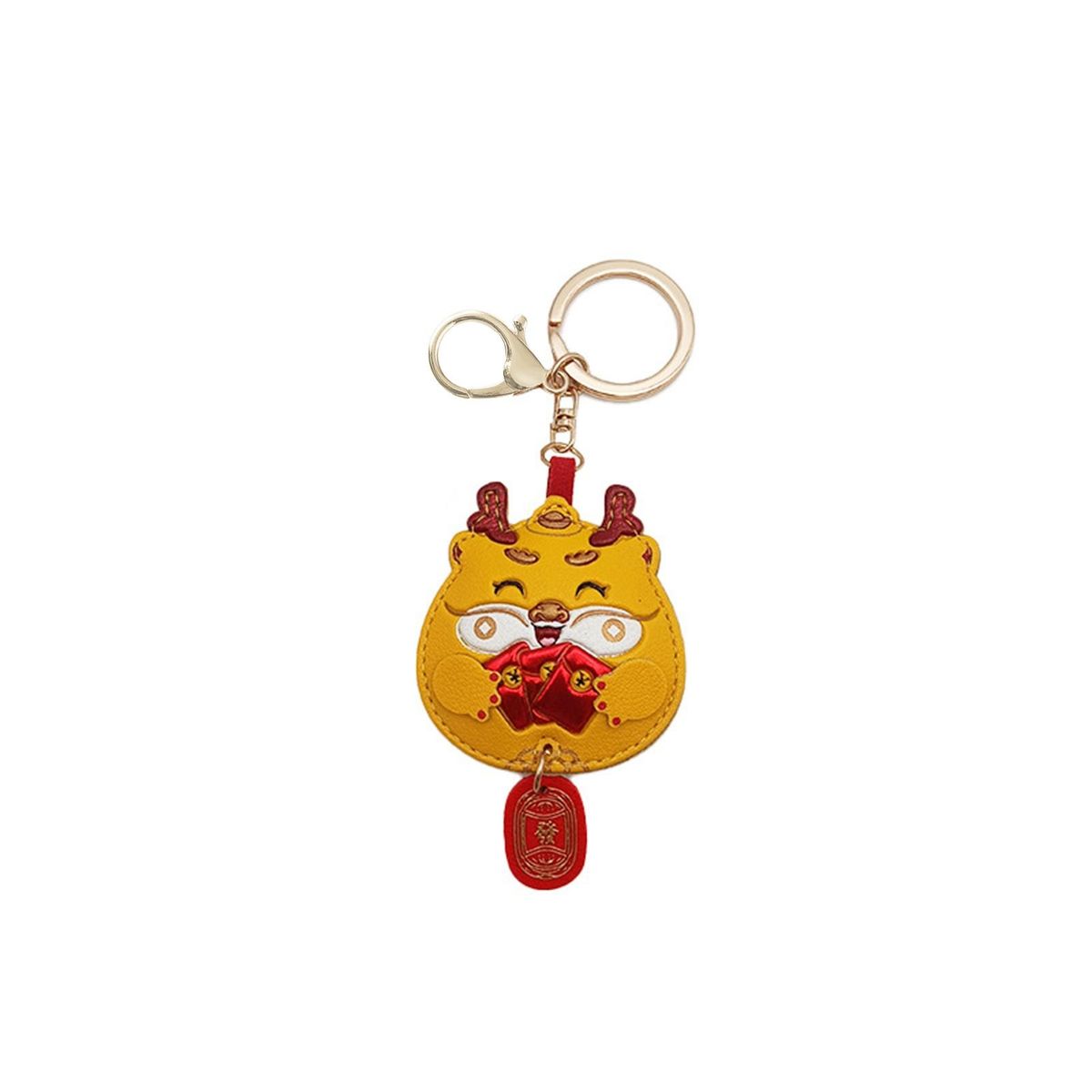 Dragon-shaped Keychain Dragon Keychain Shoulder Bag Pendant Festive Yellow 1