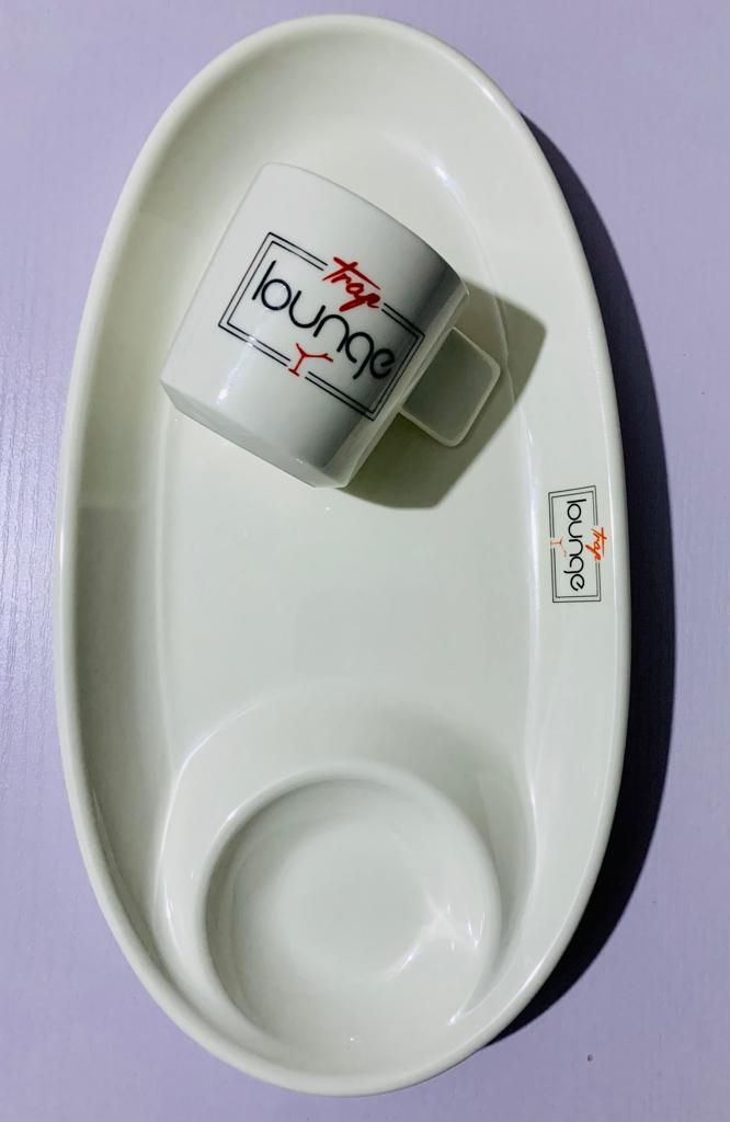 Set Of 2 Serving Foodware Set - Dish & Espresso Mug