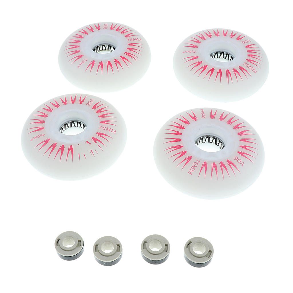 4 Pieces Anti-slip LED Lights Flashing Inline 76mm Red