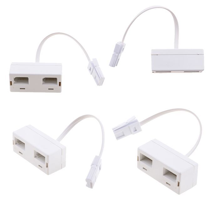 4Pack RJ11 UK Male To UK Female Adapter Double Socket Telephone