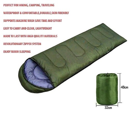 Sleeping Bag For Camping - Hiking -Indoor And Outdoor Adventures - Green