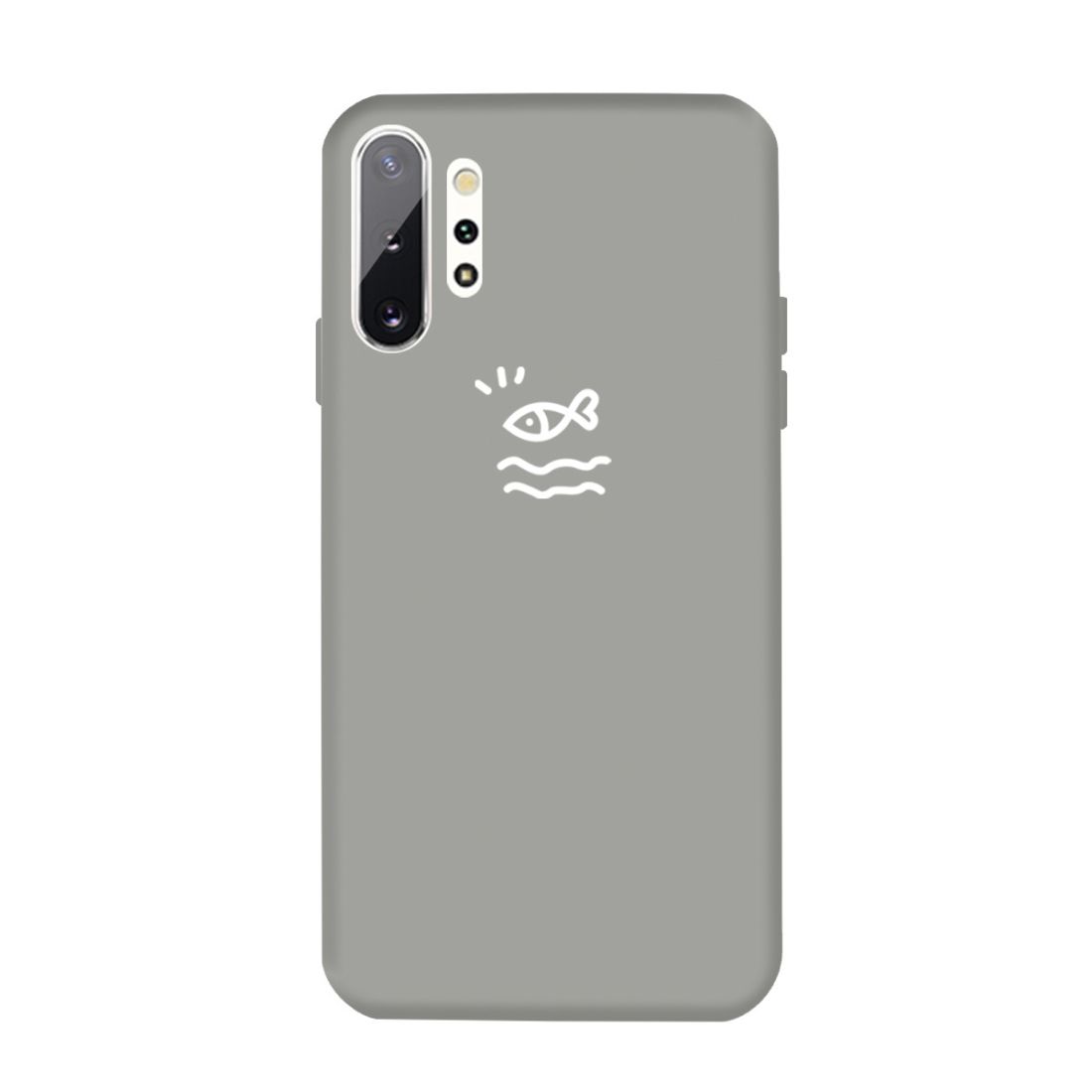 For Galaxy Note10+ Little Fish Pattern Frosted TPU Protective Case(Grey)