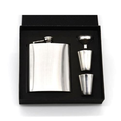 On The Go Unbranded Hip Liquor Whisky Flask Set