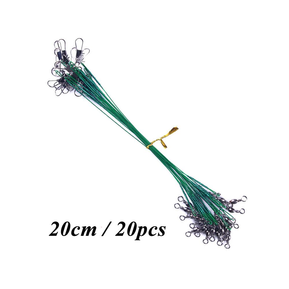 Swivel Line 10/15/20/30cm With 20pcs/lot Anti-bite Olta Steel Accessory Leadcore Fishing Leader Wire 3 Fishing Leash Colors