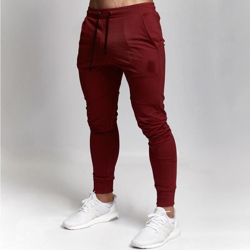 Elastic cotton tracksuit pants for men Casual elastic junctional trousers Bodybuilding
