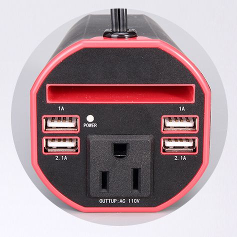 150W Cup Type On-board Inverter 4USB Intelligent Digital Display Inverter 12V To 110V Power Converter Car Inverter-220V