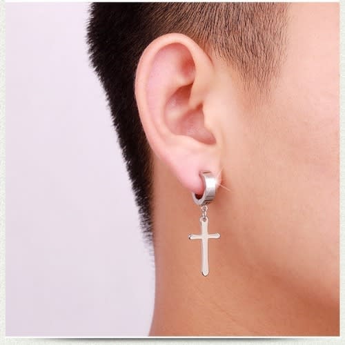 Men's Stainless Steel Silver Clip On Earring