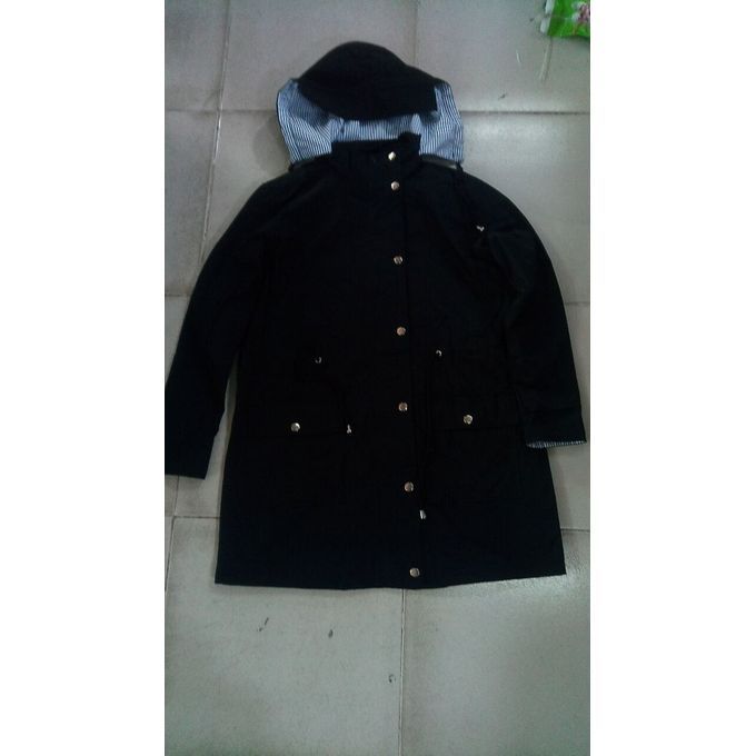 Women Hooded Packable Outdoor Waterproof Lightweight Rain Coat Rain Jacket Black