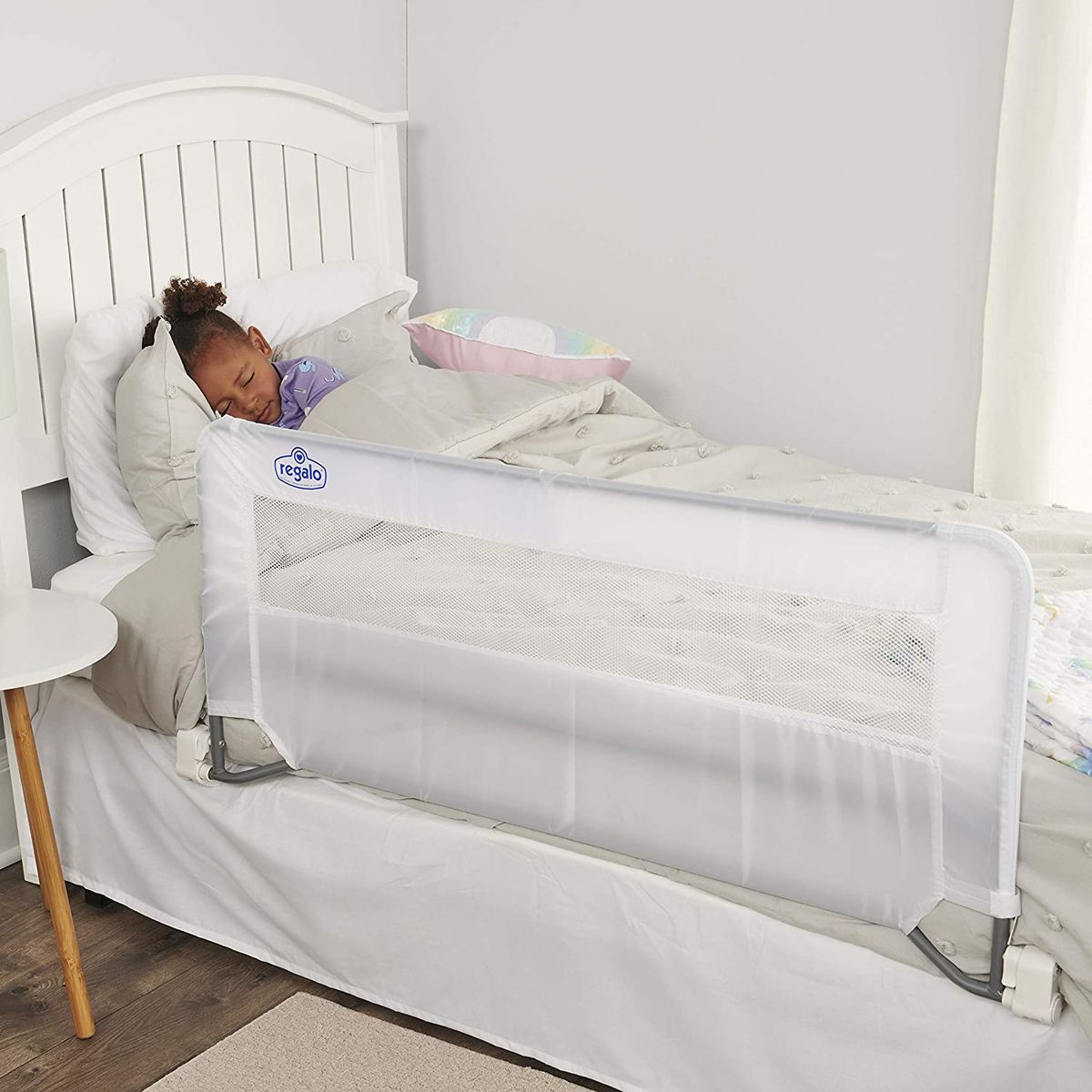 Swing Down Baby Bed Rail Guard, With Reinforced Anchor Safety System