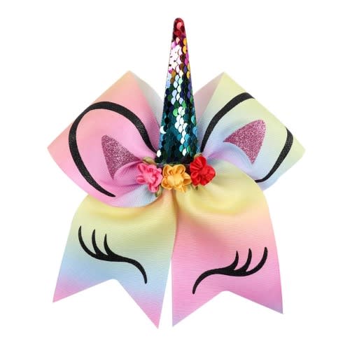 Unicorn Studded Hair Bow- Multi