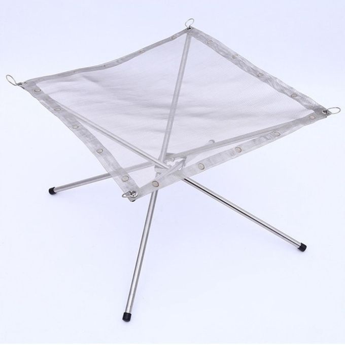 Outdoor Fire  Foldable Camping Wood Holder Rack Portable Steel Mesh