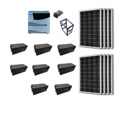 4kva 48v Solar Set With 8 Of 200amps Batteries, 8 Of 250watts Panels, Controller And Rack