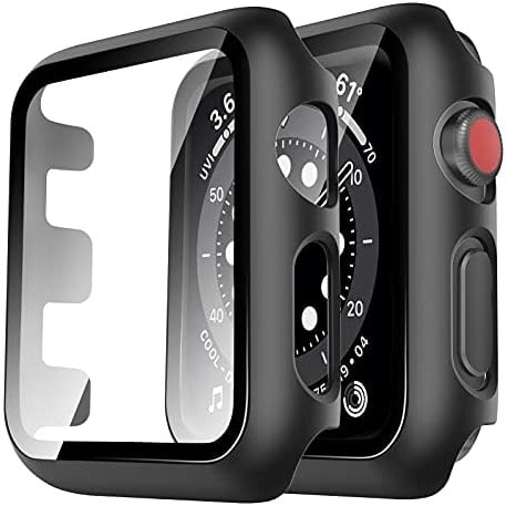 Protective Full Case With Glass Screen Protector For IWatch Series 2 3 - 38mm