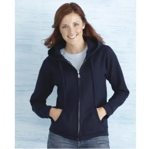 Women's Plain Zip Hoody - Black