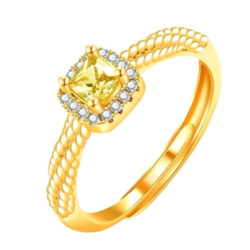 Resizable Engagement Rings For Women Stainless Steel Yellow 05KG