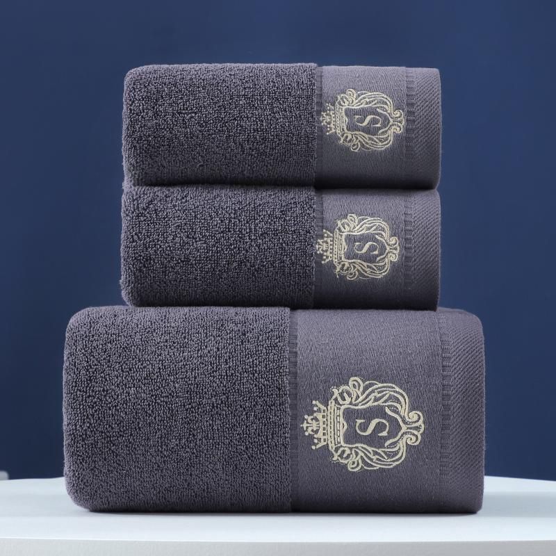 100% Cotton Bath Towels Absorbent Bathroom Soft 2Pcs Grey