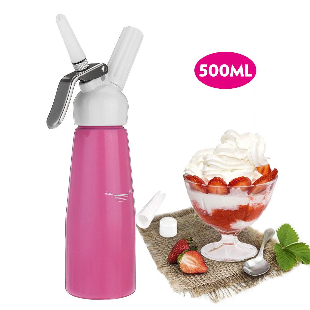 500ml Aluminum Tool Fresh Foamer Cake Making Decorating Tool 6 Colors Pink
