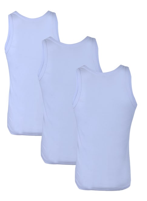 3 In 1 Mens Underwear Singlet - White