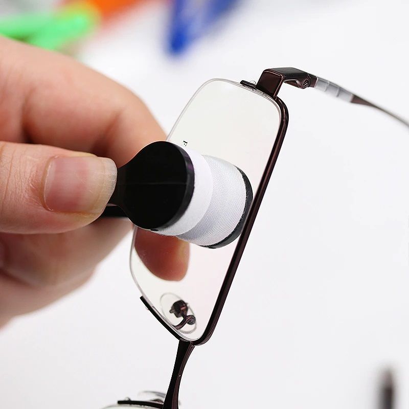 Portable Glasses Cleaning Microfiber Brush