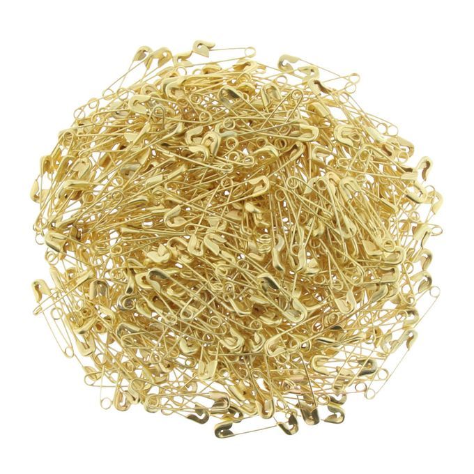 #000 #00 Metal Safety Pin Nickle Plated Glossy Gold Color Never