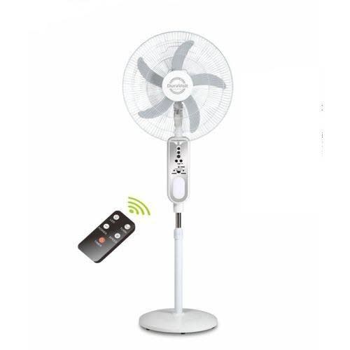 Rechargeable Standing Fan With Music And Solar Panel - 16''