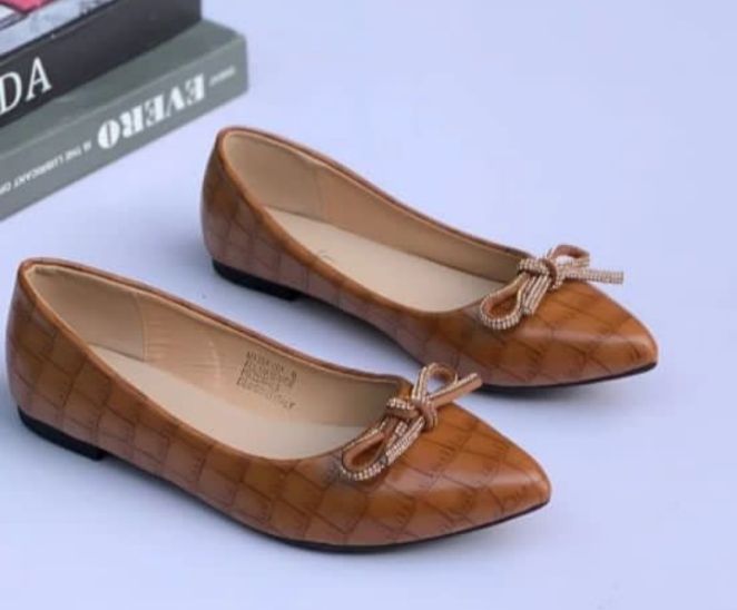 Ladies Flat Shoe -Brown