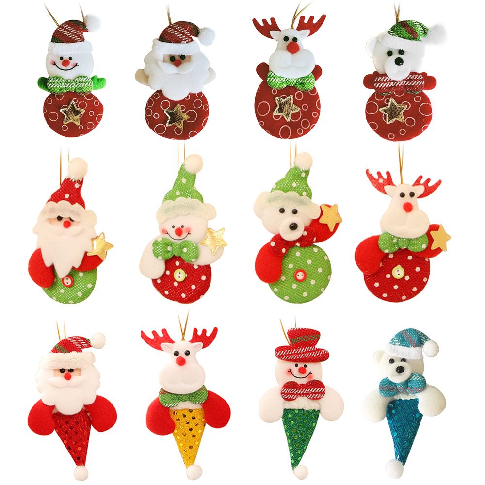 Christmas Decorations, Santa Claus, Snowman, Elk, Bear Doll