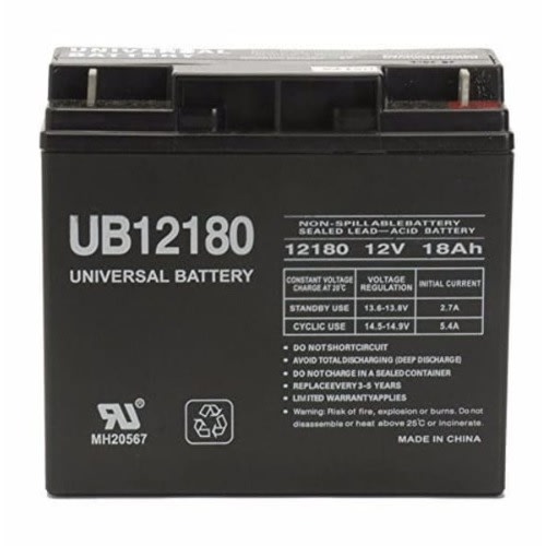 Euro Sealed Lead Acid Battery With Nut And Bolt Terminals - 12v  18ah