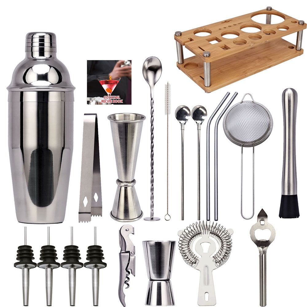 20pcs Bar Cocktail Set Shaker Drink Making Kit Stainless