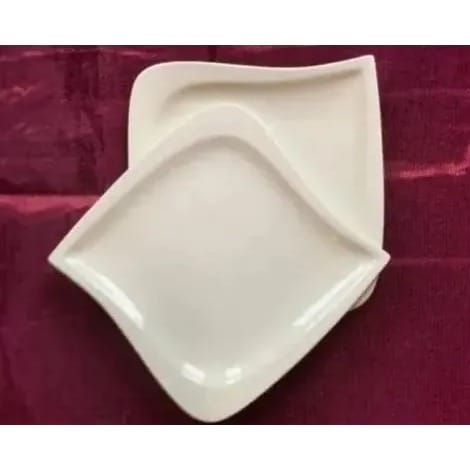 Breakable Ceramic Flat Plates - Set Of 6 Pcs
