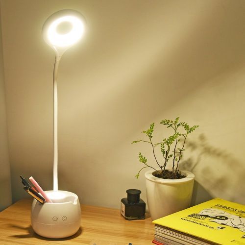 TGX772 Led Table Lamp With Touch Dimmer,Phone Holder,Night Light For Eye Protection