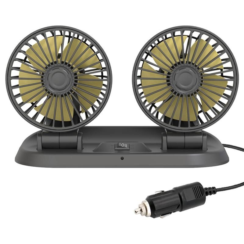 12V Car Fan Universal Dual Head Fan Portable Fan Car Dual