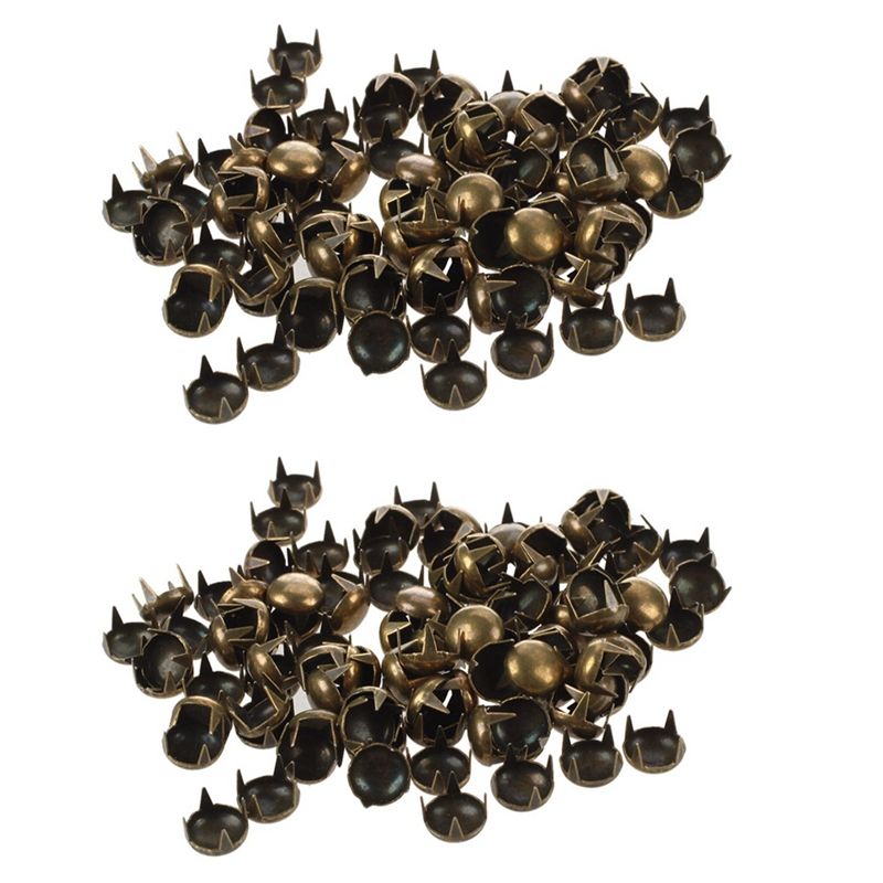 200Pcs 7Mm Round Rivet Cone Bronze Decorative Studs Rivet DIY Crafts