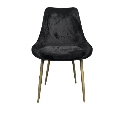 Lex Dining Chair - Taupe Sustainable Velvet & Brass -  1pc