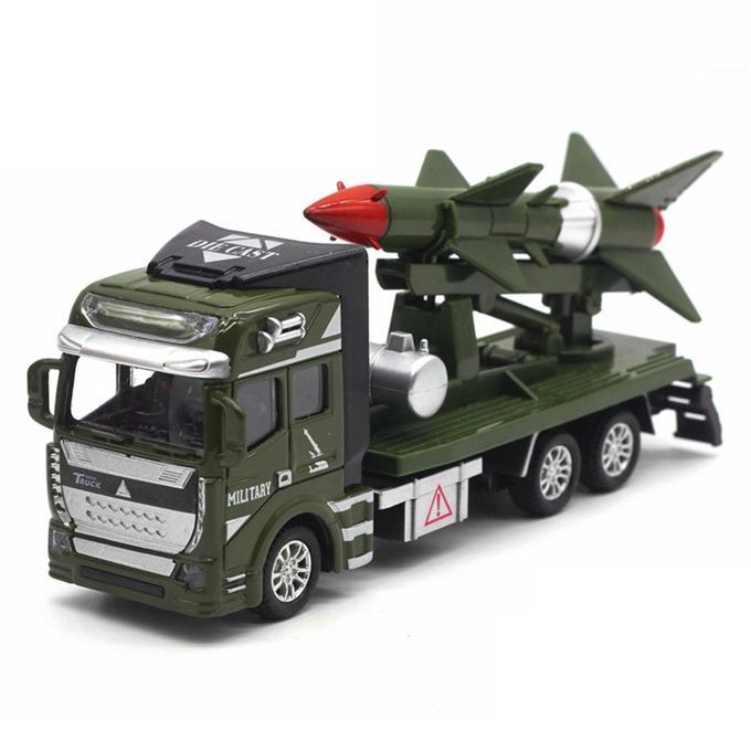 Simulation Pull Back Military Truck ABS Toy Car Model Kids-