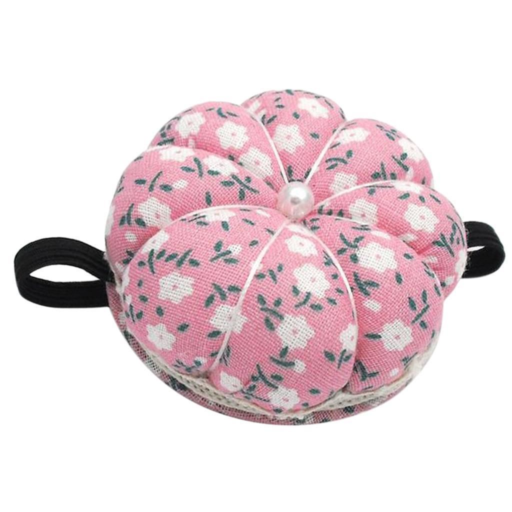 Pumpkin Shape Arm Pin Cushion Wrist Elastic Band, 6cm Arm Pin Pink