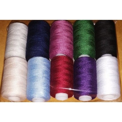 10 Large Spools Of Polyester Thread, Assortment 2