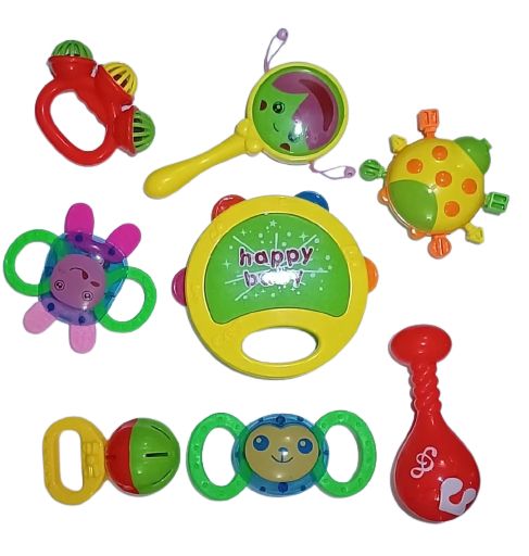 Happy Baby Rattles And Teether - 8 Pcs