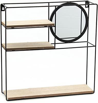 Wall Rack Metal Shelve With Mirror