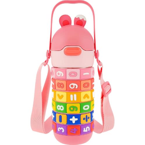 Spin Fun Insulated Mathematics Vacuum Kids Water Bottle -pink