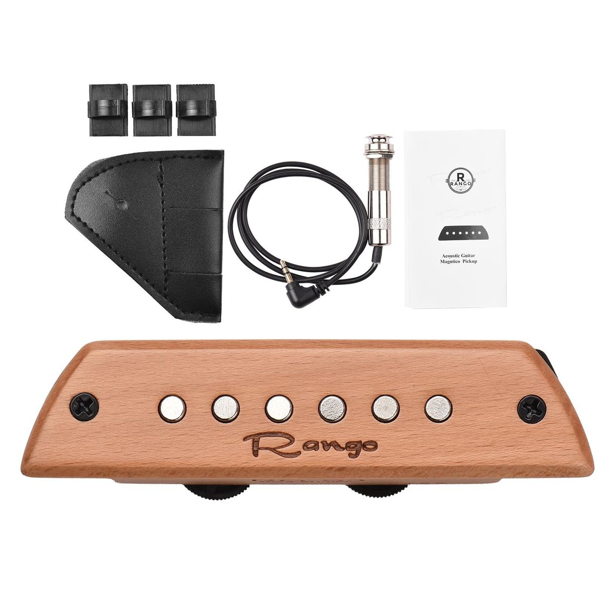 Rango RG-S3 Acoustic Guitar Magnetic Pickup Beech Wood Passive Magnetic Soundhole Pickup No Battery/Drilling Required