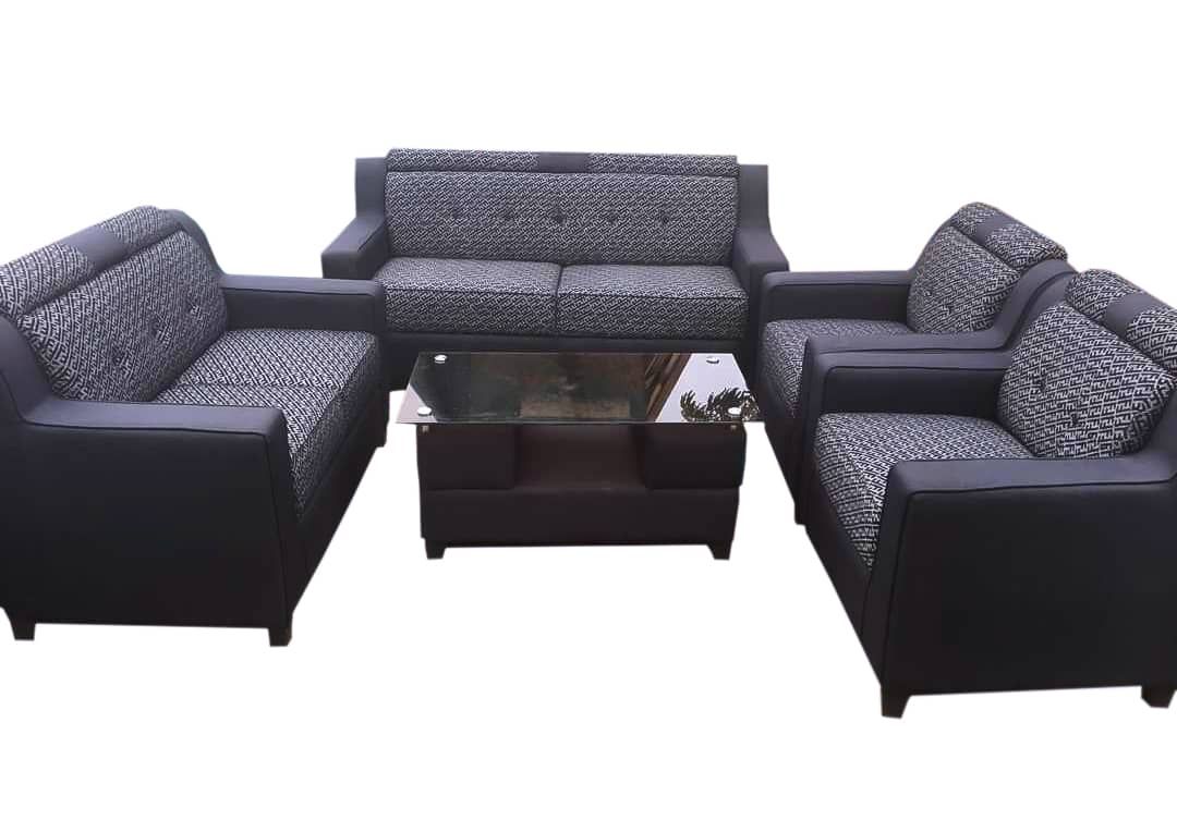 KF 7 Seaters.Black.Lagos Delivery Only +Free Ottoman