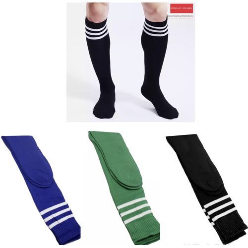 3 PAIRS KNEE HIGH SOCCER FOOTBALL SOCKS UNISEX