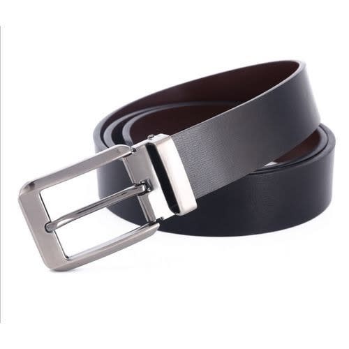 Men Pu Leather Waist Belt - Black