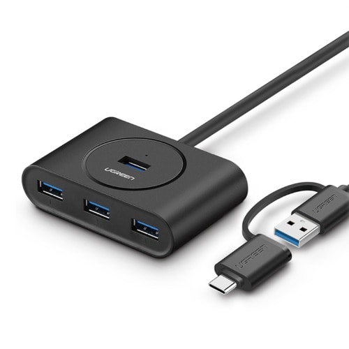 4 Ports USB 3.0 Hub With Type-c OTG Adapter