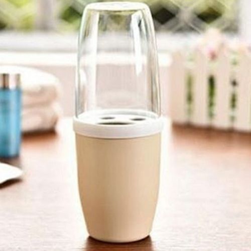 Toothbrush Holder With Cover - High Hygiene - Beige...